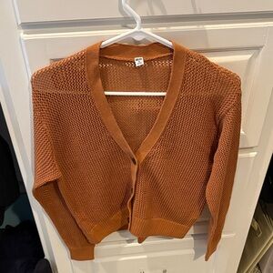 Uniqlo Women's rust  Orange Cardigan Sweater